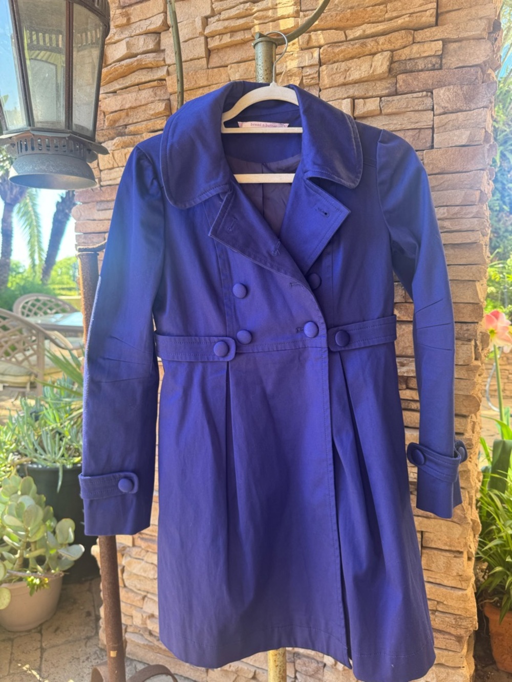 Women’s Double-Breasted Purple Trench Coat